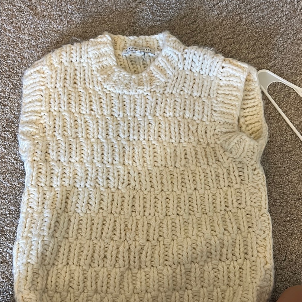 English Factory Ivory Cable Knit Sweater